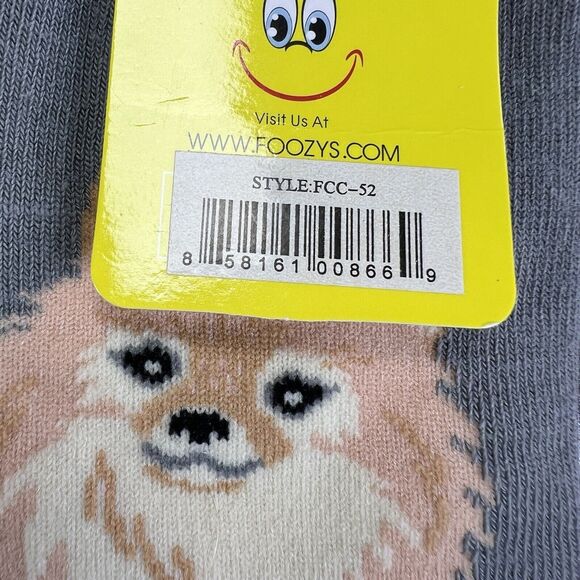 Foozys‎ Canine Gray Pomeranian Print Crew Length Socks Women Sizes 9-11 NWT - Picture 6 of 6